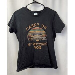 Carry On My Wayward Son Black L Tee Shirt